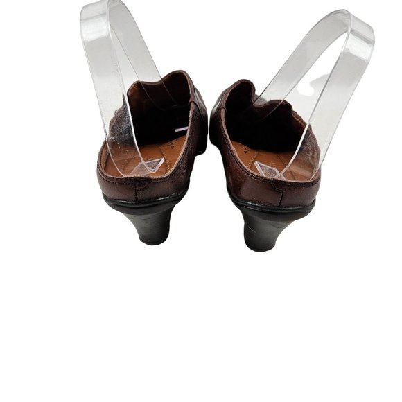 Earth Spirit Classics Shoes Womens 10 Slip On Clog Heels Emma Brown Leather - Picture 7 of 8